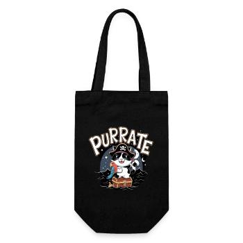 Purrate Cat: The Adventurous Pirate Cat - Gift Bag for Bottles - black - Front