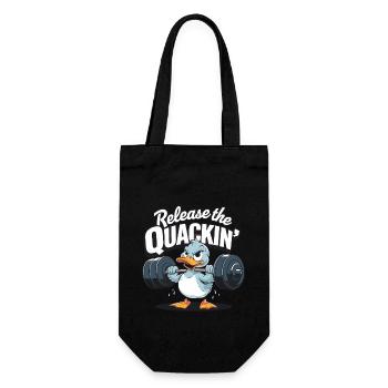 Unleash the Quackin: Fitness Duck for - Gift Bag for Bottles - black - Front