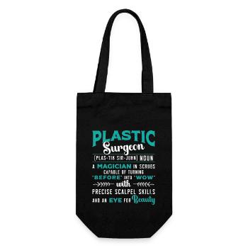Plastic Surgeon A Magician In Scrubs Esthetician - Geschenkbeutel für Flaschen - Schwarz - Vorne