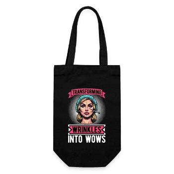Plastic Surgery Transforming Wrinkles Esthetician - Gift Bag for Bottles - black - Front