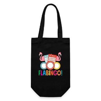 Bingo Flabingo Flamingo Player Fun - Gift Bag for Bottles - black - Front
