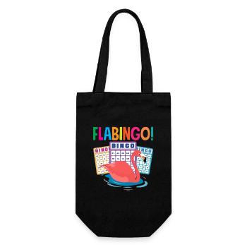 Bingo Flamingo Flabingo for Bingo Players - Gift Bag for Bottles - black - Front