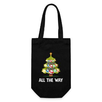 Bingo Spieler Weihnachtsbaum Spaß - Geschenkbeutel für Flaschen - Schwarz - Vorne