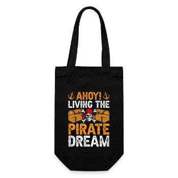 Ahoy Living The Pirate Dream Pirate Youth Design - Gift Bag for Bottles - black - Front