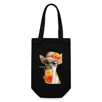 Chihuahua - Geschenkbeutel für Flaschen - Schwarz - Vorne