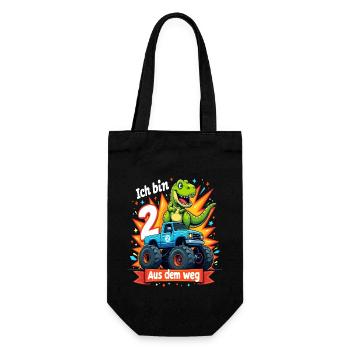 Dinosaur 2nd Birthday Monster Truck - Gift Bag for Bottles - black - Front