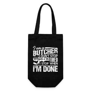 Butcher I Stop When I am Done - Gift Bag for Bottles - black - Front