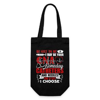 CNA Be Nice To CNA - Gift Bag for Bottles - black - Front