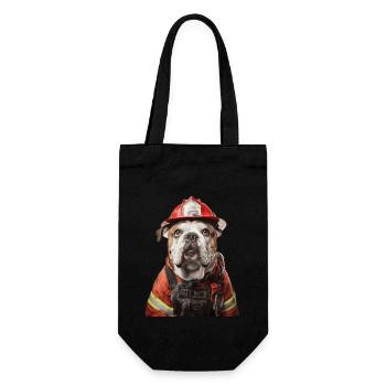 Bulldogge - Geschenkbeutel für Flaschen - Schwarz - Vorne