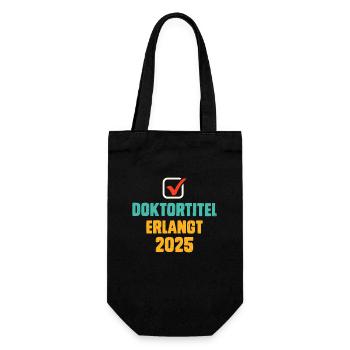 Doktorarbeit DOKTORTITEL ERLANGT 2025 Lustiges - Geschenkbeutel für Flaschen - Schwarz - Vorne