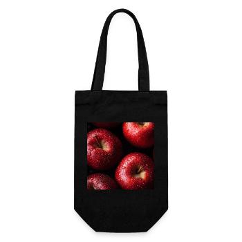 Äpfel - Geschenkbeutel für Flaschen - Schwarz - Vorne