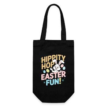 Hippity Hop Easter Fun with Bunny and Eggs for - Gift Bag for Bottles - black - Front