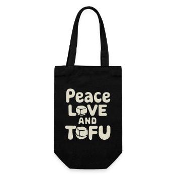 Peace Love et Tofu Végétalien Végétarien - Sac à bouteille - noir - Devant