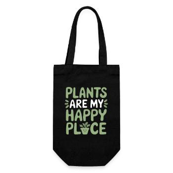Les plantes sont mon lieu de bonheur végétalien végétarien - Sac à bouteille - noir - Devant