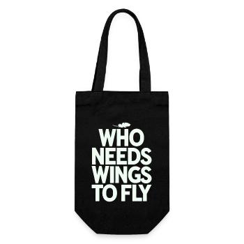 Qui a besoin d’ailes pour voler ? Végétalien et - Sac à bouteille - noir - Devant