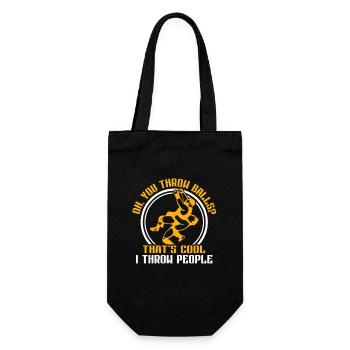 Oh You Throw Balls? I Throw People Wrestling - Geschenkbeutel für Flaschen - Schwarz - Vorne