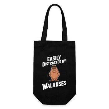Walross - Geschenkbeutel für Flaschen - Schwarz - Vorne