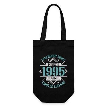 Vintage March 1995 Retro Birthday Gift - Gift Bag for Bottles - black - Front