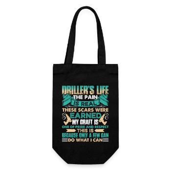 Driller's Life The Pain Is Real - Gift Bag for Bottles - black - Front
