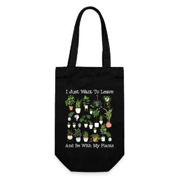 Plant Lover Gardening I Just Want - Geschenkbeutel für Flaschen - Schwarz - Vorne