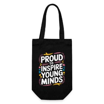 Proud to inspire young minds Teachers - Gift Bag for Bottles - black - Front
