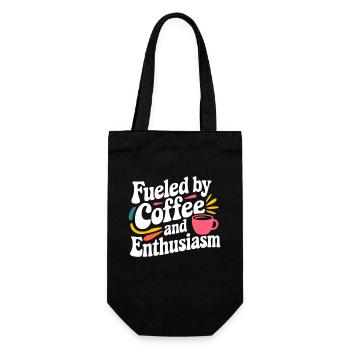 Teacher: Driven by Coffee and Enthusiasm - Gift Bag for Bottles - black - Front