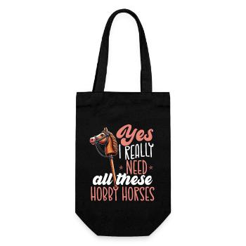 Hobby Horsing Hobby Horse Horse Horse Riding - Gift Bag for Bottles - black - Front