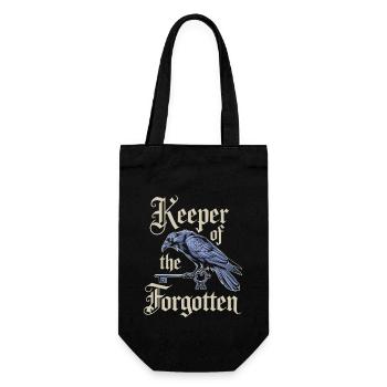 Gardien des oubliés avec corbeau et clé - Sac à bouteille - noir - Devant