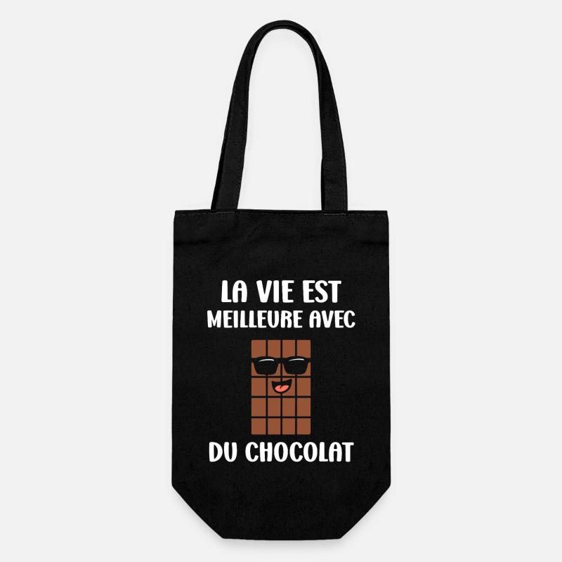 Humour Chocolat - Sac à bouteille - noir