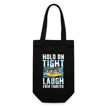 Rafting Adventure: Hold on tight, laugh - Gift Bag for Bottles - black - Front