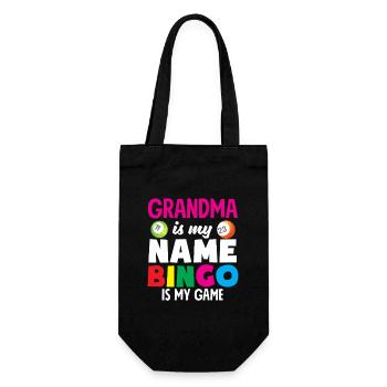 Bingo Spieler Oma Mein Name Mein Spiel - Geschenkbeutel für Flaschen - Schwarz - Vorne