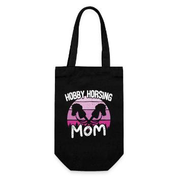 Hobby Horsing Mutter Mom Steckenpferd Pferd Reiten - Geschenkbeutel für Flaschen - Schwarz - Vorne