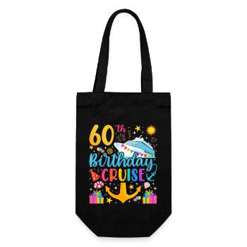 60th Birthday Cruise V3 - Gift Bag for Bottles - black - Front