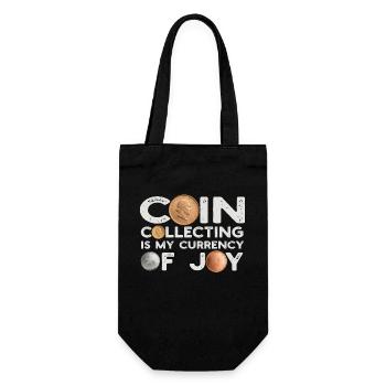 Numismatics Coin Collector Art - Gift Bag for Bottles - black - Front