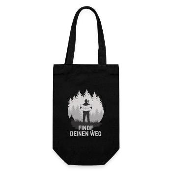 Finde Deinen Weg Survival - Geschenkbeutel für Flaschen - Schwarz - Vorne