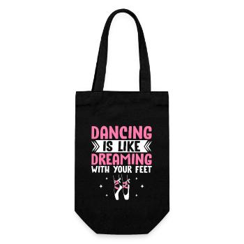 Dancing Is Like Dreaming With Your Feet For - Gift Bag for Bottles - black - Front