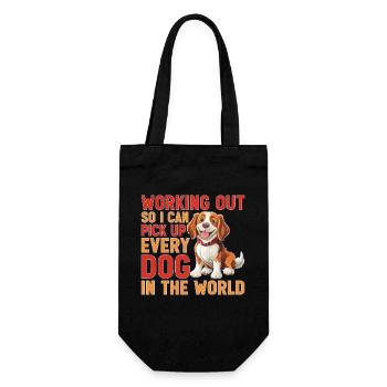 Working Out So I Can Pick Up Every Dog - Geschenkbeutel für Flaschen - Schwarz - Vorne