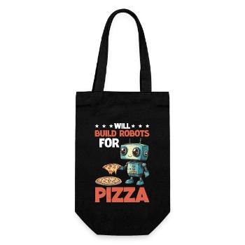 Will Build Robots For Pizza 2 - Geschenkbeutel für Flaschen - Schwarz - Vorne