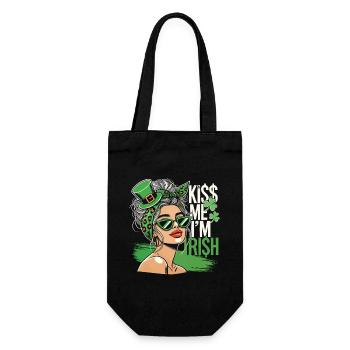 Embrasse-moi Je suis irlandais Motif de la fête de la Saint-Patrick - Sac à bouteille - noir - Devant