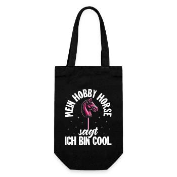 Hobby Horsing Steckenpferd Horse Pferde Reiten - Geschenkbeutel für Flaschen - Schwarz - Vorne