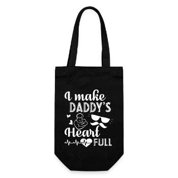 Father's Day I Make Daddy's Heart Full - Gift Bag for Bottles - black - Front