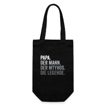 Papa Mann Mythos Legende Vater Vatertag - Geschenkbeutel für Flaschen - Schwarz - Vorne