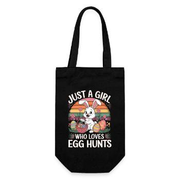 Just a girl who loves Egg Hunts - Geschenkbeutel für Flaschen - Schwarz - Vorne