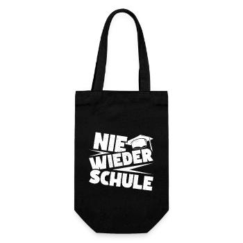 Abitur NIE WIEDER SCHULE Abi Geschafft Lustiges - Geschenkbeutel für Flaschen - Schwarz - Vorne