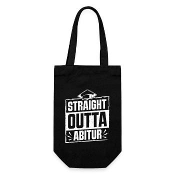 Abitur STRAIGHT OUTTA ABITUR Lustiges - Geschenkbeutel für Flaschen - Schwarz - Vorne