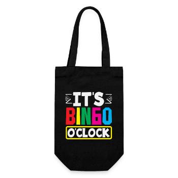 Es Ist Bingo O'Clock Für Bingo Spieler - Geschenkbeutel für Flaschen - Schwarz - Vorne