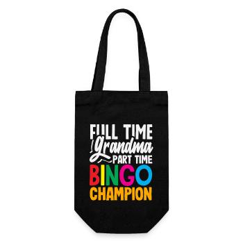 Full-time granny part-time bingo player - Gift Bag for Bottles - black - Front