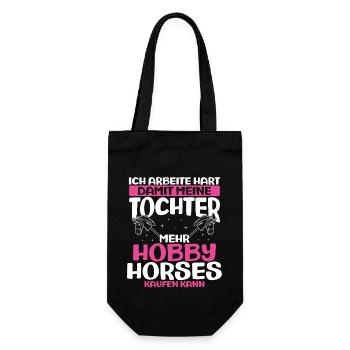Hobby Horsing Steckenpferd Horse Pferde Reiten - Geschenkbeutel für Flaschen - Schwarz - Vorne