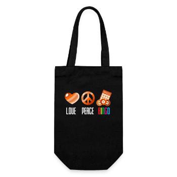 Love Peace Bingo for Bingo Players - Gift Bag for Bottles - black - Front