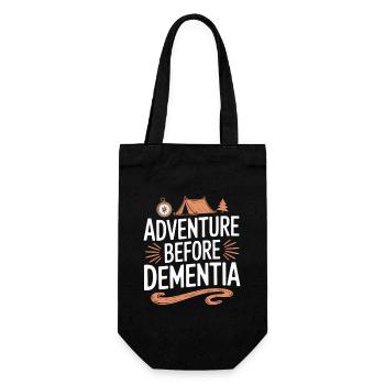 Adventure Before Dementia Hiking Outdoor Camping - Gift Bag for Bottles - black - Front